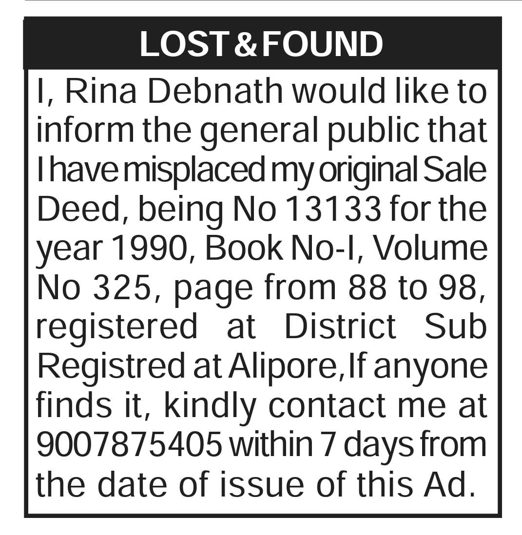 Lost & Found Ad